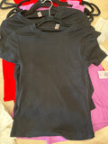 Essential Ribbed Tee - Black