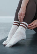 Sassy Brown Stripe Grip Socks
